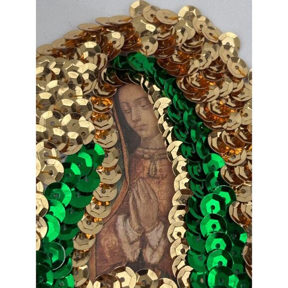 Our Lady Of Guadalupe Sequined Sewing Patch Applique Embellishment 4"x6.5" - Picture 4 of 8